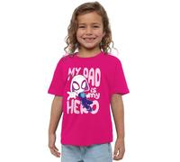 Marvel Girl's Spidey and His Amazing Friends Gwen Dad Hero T Shirt, Fuchsia, 7-8 Years
