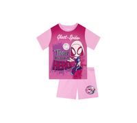 Marvel Girl's Spidey & His Amazing Friends Ghost Spider Short Sleeve Pyjamas in Pink | Size: 2-3 Years Marvel Pink 2-3 Years