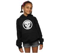 Marvel Girl's The Punisher Skull Circle Hoodie in Black | Size: 7-8 Years Marvel Black 7-8 Years