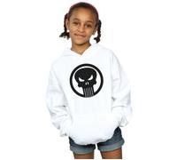 Marvel Girl's The Punisher Skull Circle Hoodie in White | Size: 5-6 Years Marvel White 5-6 Years