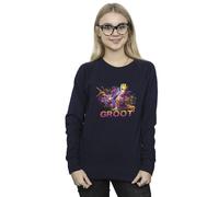 Marvel Guardians Of The Galaxy Abstract Groot Sweatshirt In Navy Navy XXL