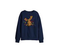 Marvel Guardians Of The Galaxy Groot Christmas Lights Kids Sweat, Navy | Size: 5-6 Years Marvel Navy 5-6 Years
