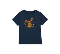 Marvel Guardians Of The Galaxy Groot Christmas Lights Kids T-Shirt, Navy | Size: 3-4 Years Marvel Navy 3-4 Years
