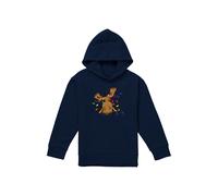 Marvel Guardians Of The Galaxy Groot Christmas Lights Youth Kids Pull-Over Hoodie, Navy | Size: 12-13 Years Marvel Navy 12-13 Years