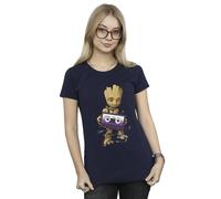 Marvel Guardians Of The Galaxy Groot Cosmic Tape Cotton T-Shirt In Navy Navy XXL