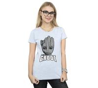 Marvel Guardians Of The Galaxy Groot Face Cotton T-Shirt In Grey Grey XXL