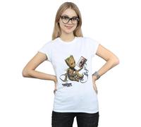 Marvel Guardians Of The Galaxy Groot Tape Cotton T-Shirt In White White XL