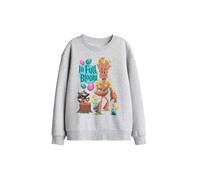 Marvel Guardians Of The Galaxy In Full Bloom Kids Sweat, Athl Heather in Light Grey | Size: 7-8 Years Marvel Light Grey 7-8 Years