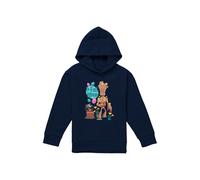 Marvel Guardians Of The Galaxy In Full Bloom Youth Kids Pull-Over Hoodie, Navy | Size: 5-6 Years Marvel Navy 5-6 Years
