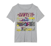 Marvel Hawkeye Comic Panel Art Sharp Reflex T-Shirt, Women's Plus, Heather Grey, 6X