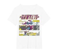 Marvel Hawkeye Comic Panel Art Sharp Reflex T-Shirt, Women's Plus, White, 3X