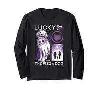 Marvel Hawkeye Lucky The Pizza Dog Purple Collage Long Sleeve T-Shirt