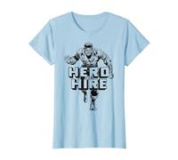 Marvel Heroes for Hire Luke Cage Grayscale T-Shirt, Women, Baby Blue, Medium