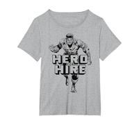 Marvel Heroes for Hire Luke Cage Grayscale T-Shirt, Women's Plus, Heather Grey, 6X