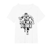 Marvel Heroes for Hire Luke Cage Grayscale T-Shirt, Women's Plus, White, 2X