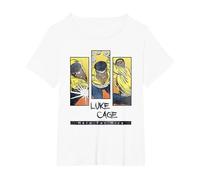 Marvel Heroes for Hire Luke Cage Panels T-Shirt, Women's Plus, White, 4X