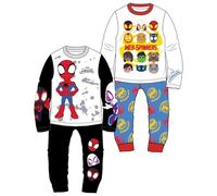 Marvel Heroes Kids Pyjama Set | 2 Pack of Spiderman, Miles Morales, Spidey and His Amazing Friends & Avengers | Soft & Durable Sleepwear for Boys & Girls | Sizes 5-14 Years - Perfect for Bedtime Fun