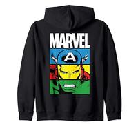 Marvel Heroes Unite Captain America, Iron Man, Hulk Dark Zip Hoodie