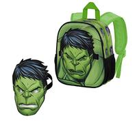 Marvel Hulk Green Strength-Mask Backpack, Green, 9.5 x 24 x 27 cm, Capacity 6 L
