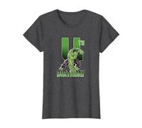 Marvel Hulk Smash 4th Birthday T-Shirt, Women, Dark Heather Grey, Small