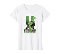 Marvel Hulk Smash 4th Birthday T-Shirt, Women, White, Large