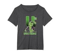 Marvel Hulk Smash 4th Birthday T-Shirt, Women's Plus, Dark Heather Grey, 1X