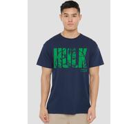 Marvel Hulk Text T-Shirt in Navy | Size: Medium Marvel Navy M