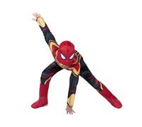 Marvel Integrated Spider-Man Official Youth Halloween Costume - Premium Quality Padded Jumpsuit with Pull On Fabric Mask