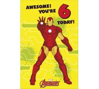 Marvel Iron Man 6th Birthday Greetings Card for Boys Unique Ironman Design for Young Boys/Girls Happy 6th Birthday Card for Brother/Nephew/Grandson/Son/Godson Cute Children/Kids Party Birthday Cards