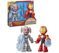 Marvel Iron Man and His Awesome Friends Supersized Iron Man & Ultron Clash Pack, 22.8-cm (9 inch) Action Figures, Super Hero Toys for Children, Ages 3+