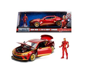 Marvel Iron-Man Avengers Chevy Camaro SS 2016 + Figure 1:24 Model JADA TOYS