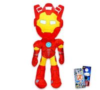 Marvel Iron Man Backpack for Boys - Bundle with 16" Character Figure Bag Plus Stickers, More | Iron Man Preschool Backpack for Kids, Boys