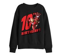 Marvel Iron Man Birthday 10 Kids Sweatshirt, Black, 12-13