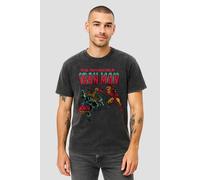 Marvel Iron Man Blast T-Shirt, Vintage Wash Black in Dark Grey | Size: XL Marvel Dark Grey XL