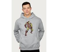 Marvel Iron Man Clenched Fists Pose Hooded Sweatshirt in Mid Grey | Size: 2XL Marvel Mid Grey 2XL