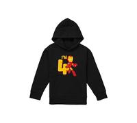 Marvel Iron Man Cute Birthday 4 Youth Kids Pull-Over Hoodie, Black | Size: 9-11 Years Marvel Black 9-11 Years