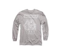Marvel Iron Man Father's Day Invincible Dad Long Sleeve T-Shirt, Athletic Heather in Light Grey | Size: Large Marvel Light Grey L