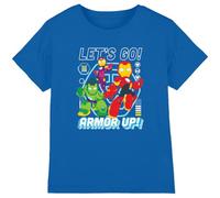 Marvel Iron Man & His Awesome Friends Armor Up! Boys T Shirt, Royal Blue, 7-8