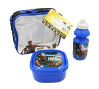 Marvel Iron Spider Man - 3 Piece Lunch Bag Sandwich Box Sports Bottle