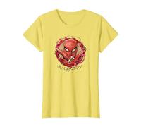 Marvel Japanese Spider-Man Takuya Yamashiro Cherry Blossom T-Shirt, Women, Lemon Yellow, Small
