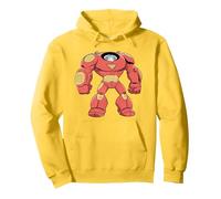 Marvel Jeff the Land Shark Iron Man Hulkbuster Armor Costume Pullover Hoodie, Adult Unisex, Lemon Yellow, Medium
