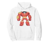 Marvel Jeff the Land Shark Iron Man Hulkbuster Armor Costume Pullover Hoodie, Adult Unisex, White, Medium