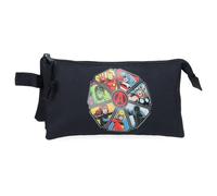 Marvel Joumma Avengers to The Power Triple Pencil case Black 22x12x5cm Polyester, Black/White, Triple Case