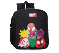 Marvel Joumma Versus Spidey Trolley Adaptable Preschool Backpack Black 21x25x10cm Polyester 5.25L, Black/White, One Size, Preschool Backpack Adaptable to Trolley