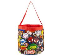 Marvel Kawaii Tote Bag for Kids | Collapsible Superhero Halloween Trick or Treat Bag, Candy Tote, and Reusable Easter Basket | Avengers Travel Tote, Shopping Bag, or Party Carryall | Ages 3+