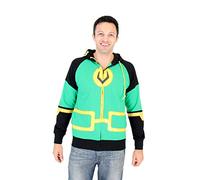 Marvel Kid Loki Symbol Adult Zip Up Costume Hoodie (Adult Medium) Black/Green