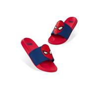 Marvel Boys Sliders Sizes 10-2 Spiderman Kids Anti Slip Holiday Travel Official Merchandise Gifts for Boys (Red/Blue, 12.5 UK)