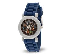 Marvel Kids' Plastic Time Teacher Analog Quartz Silicone Strap Watch, Blue, Quartz Watch