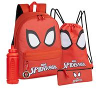 Marvel Kids Spiderman Backpack 5 Piece Set Padded Adjustable Straps Bag