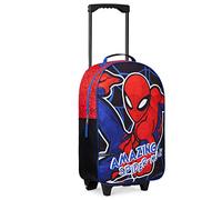 Marvel Kids Suitcase - Foldable Trolley Bag 47 x 30cm, 2 Wheels Extendable Handle - Boys Gifts (Multicolor Spiderman)